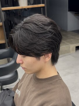 オーバルバイアピッシュ(OVARL by apish) ナチュラルセンターパート毛流れパーマセンターパートニュアンス