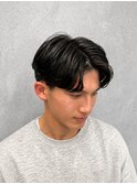 メンズパーマ×センターパート|ニュアンスパーマ