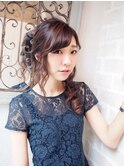 【休日は少しフェミニン♪こなれアレンジヘア】