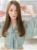大人かわいいミルクティーブラウン小顔ロング上尾a