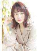 うる艶髪暖色系カラー×ジェシカライツ風アップバング抜け感ヘア