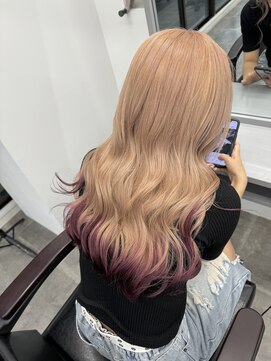 ペレ 栄店(PELE) デザインカラー/レイヤーカット/ウェットヘア/オリーブベージュ