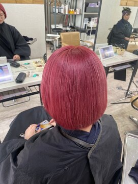 アジールヘア 所沢プロペ通り店(agir hair) ボブストロベリーピンク前髪イメチェンケアブリーチ所沢韓国練馬