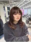 レイヤーカット 暖色ブラウン ザクザクレイヤー