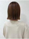 切りっぱなしボブ×透明感カラー