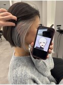 20代30代大人かわいいイヤリングカラーホワイトナチュラルボブ