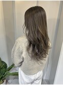 ロングローレイヤー×オリーブベージュ
