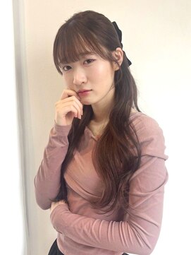 アンニュ(annuy) ロングレイヤー ピンクブラウン 韓国風巻き 透明感カラー 艶髪