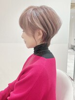 アース 栄店(HAIR&MAKE EARTH) earthショートレイヤーボブミルクティー丸みショートボブ