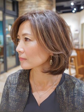 サンタフェ 岐阜島店(Santa'Fe) Santa'Fe式脱白髪染め白髪ぼかしカラー/ミディアム