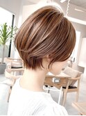 ◎前下がりショートボブハンサムショートカットカラーパーマケア