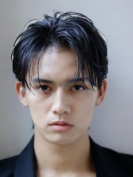 オーシャントーキョー サニー 原宿(OCEAN TOKYO Sunny) 韓国マッシュフェザーパーマニュアンスパーマセンターパート黒髪