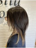 インナーカラー　ミディアムレイヤー