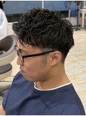 宇都宮メンズカットメンズパーマmen's波巻きパーマツイスパ眉毛
