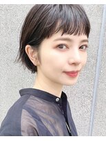 パザパ 寒河江店(pa.za.pa.)&nbsp;オン眉ミニボブ/韓国風暗髪/ダークブラウン/20代30代40代