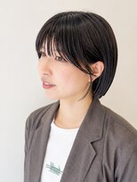 シエル ドゥ サワ(ciel de SAWA)&nbsp;フレアバング×ぱつっとショートボブ ダークカラー×艶感