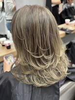 シャルムバイケンジ(Charm.by KENJE)&nbsp;デザインカラーバレイヤージュ細めハイライト白髪ぼかし東京銀座