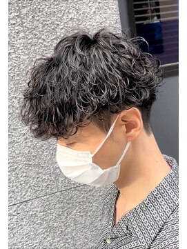 メンズフィール 東梅田店(MENS FEEL) 【標準】波巻きパーマ黒髪マッシュスタイル　MENSFEEL東梅田店