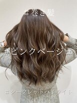 ソーエン バイ ヘッドライト 天文館店(soen by HEADLIGHT)&nbsp;巻き髪ピンクベージュ×シークレットハイライト