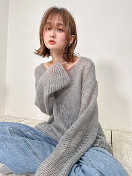 アンジェリカ 難波店(ANGELICA) 切りっぱなしボブ　外ハネ　レイヤー