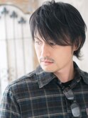 ラフな動きで大人無造作メンズロングウルフヘアS南越谷