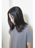 :外はねミディ　:ストレート　:洗いざらしヘア　:艶髪素髪感