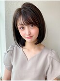 20代30代40代大人かわいい 小顔 前下がりボブ  ひし形シルエット