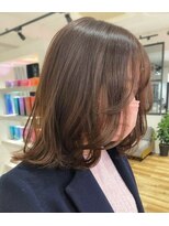 アン たまプラーザ(un) ラベンダーピンク+外ハネミディアム【髪質改善オージュア】