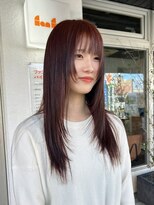 ファンファンバイルー 岐阜(fan fun by Rooo)&nbsp;ブリーチなしダブルカラー暖色カラーレイヤーカット