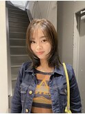 簡単スタイリングブリーチなしグレージュカラーボブウルフ