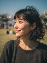 ディン カント たまプラーザ(Din kant)&nbsp;くしゃっとまとまる、ニュアンスパーマ