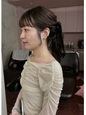 ふんわりポニーテール＊参列ヘア/ヘアセット/リボンアレンジ