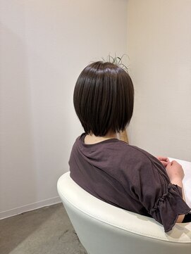 シプ 丸亀(sip) アッシュベージュカラー 赤み消しカラー 長めショートボブ
