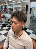 ツイストパーマ×シルバーメッシュ