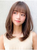ワンカール レイヤー ベビーバング ショコラベージュ