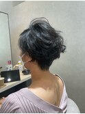 デジタルパーマで柔らかショートボブ