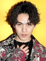 オーシャントーキョー(OCEAN TOKYO) 波巻きパーマセンターパートツーブロックコンマバング韓国黒髪