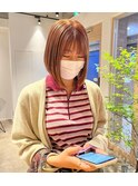 ぱつっとボブ×orange brown