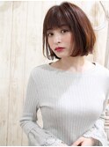 +animo吉川美南+ぱっつん前髪×ショコラブラウン×小顔ボブR