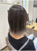 切りっぱなしボブ＊シルバーバレイヤージュ