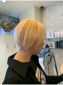夏色ホワイトブロンドショートスタイル×丸み