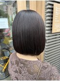 冬◎暗髪艶ボブ×透明感グレージュ×髪質改善
