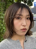 ピリオド 赤坂(Period.)&nbsp;ボブヘアー顔まわりレイヤーベージュカラー　赤坂見附