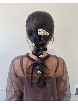 ヘアーブレイス(hair brace) 千葉駅/着物ヘア/大人ガーリー/ダークアッシュ/似合わせカット