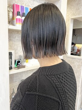 キャアリー(Caary) 福山市Caary切りっぱなしボブ髪質改善ストレートぱつボブタイト