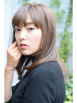 ミーケ(miike) 【miike】おろしバングナチュラルストレート×アッシュベージュ