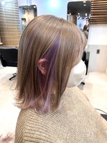 ネオンヘアー(neon hair) ☆インナーカラー☆ミルクティーベージュ×ラベンダー