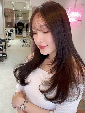 シーシンジュク 新宿南口(Sea shinjuku) ブリーチなしチョコレート色×前髪/顔周り×韓国ロング[新宿]