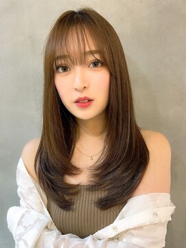 ロンド エスポワール 錦糸町(Lond espoir) 〇韓国前髪ザクザクレイヤーピンクベージュシースルーバング