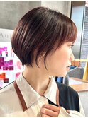 30代40代大人女性/前髪ありショートボブ/ショートヘア/髪質改善